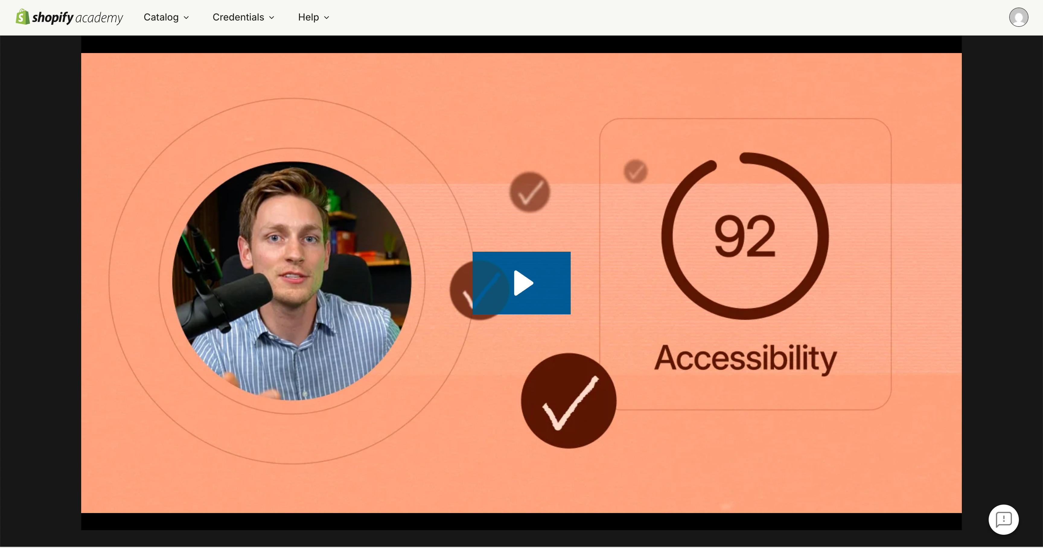Shopify Academy accessibility training course — Building Accessible Themes by Jan Damek